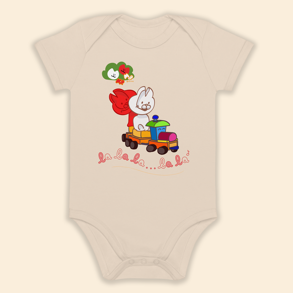 Mio Mao Little Train Organic cotton baby bodysuit