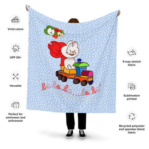 Mio Mao Little Train Blanket Recycled polyester fabric