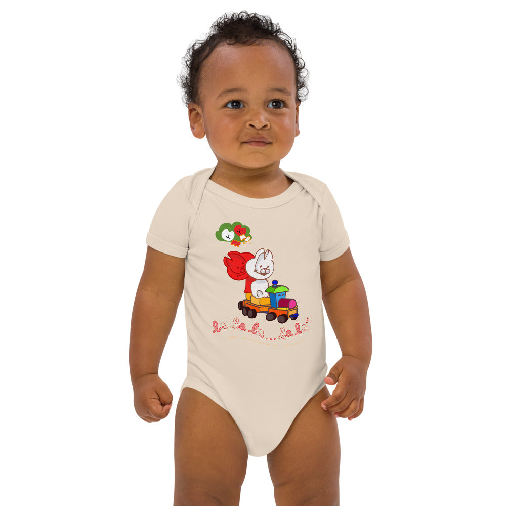 Mio Mao Little Train Organic cotton baby bodysuit