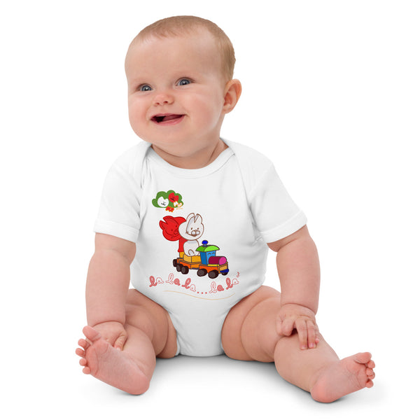 Mio Mao Little Train Organic cotton baby bodysuit