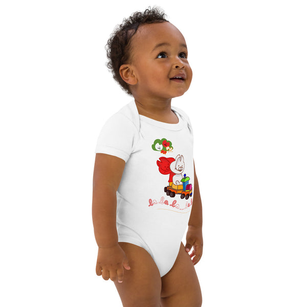 Mio Mao Little Train Organic cotton baby bodysuit